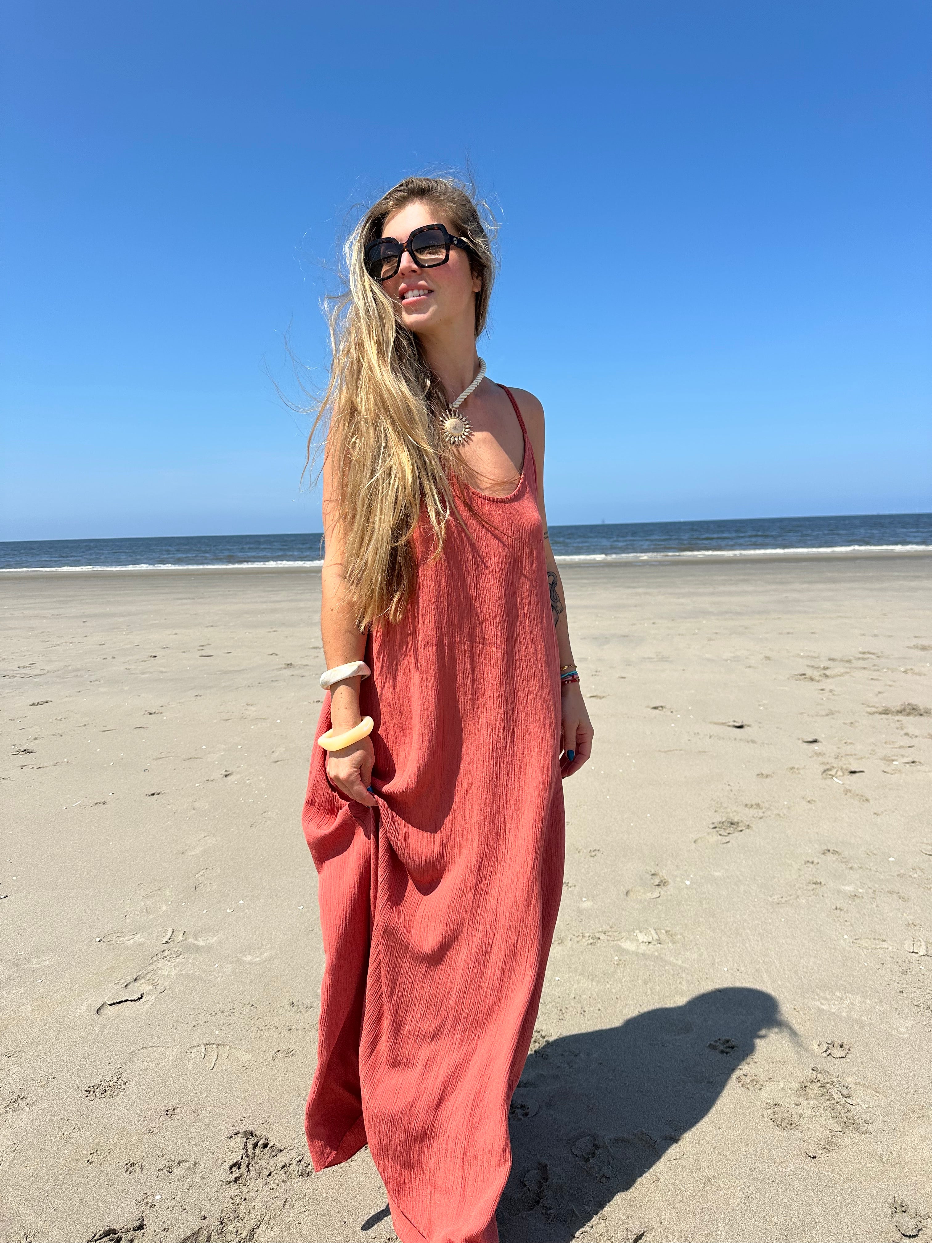 Maxi Jurk Jurkje Viscose Zomerjurk Viscose Viscose Maxi Jurk Uni