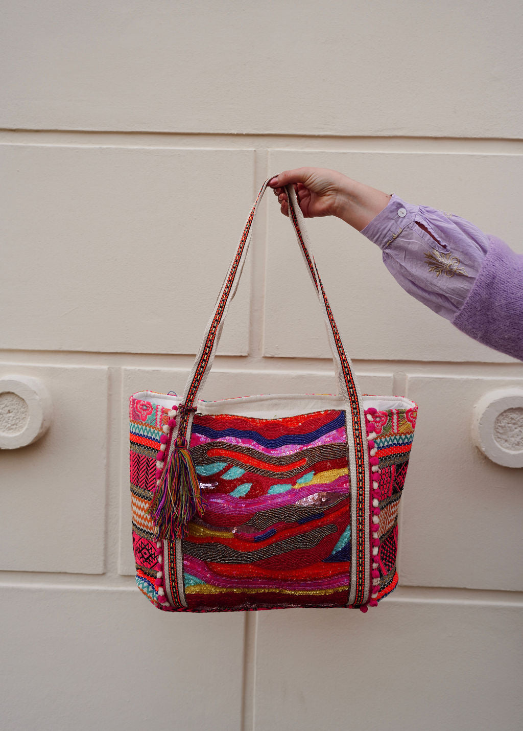 Bohemian tas groot roze Lou Especially by Daan