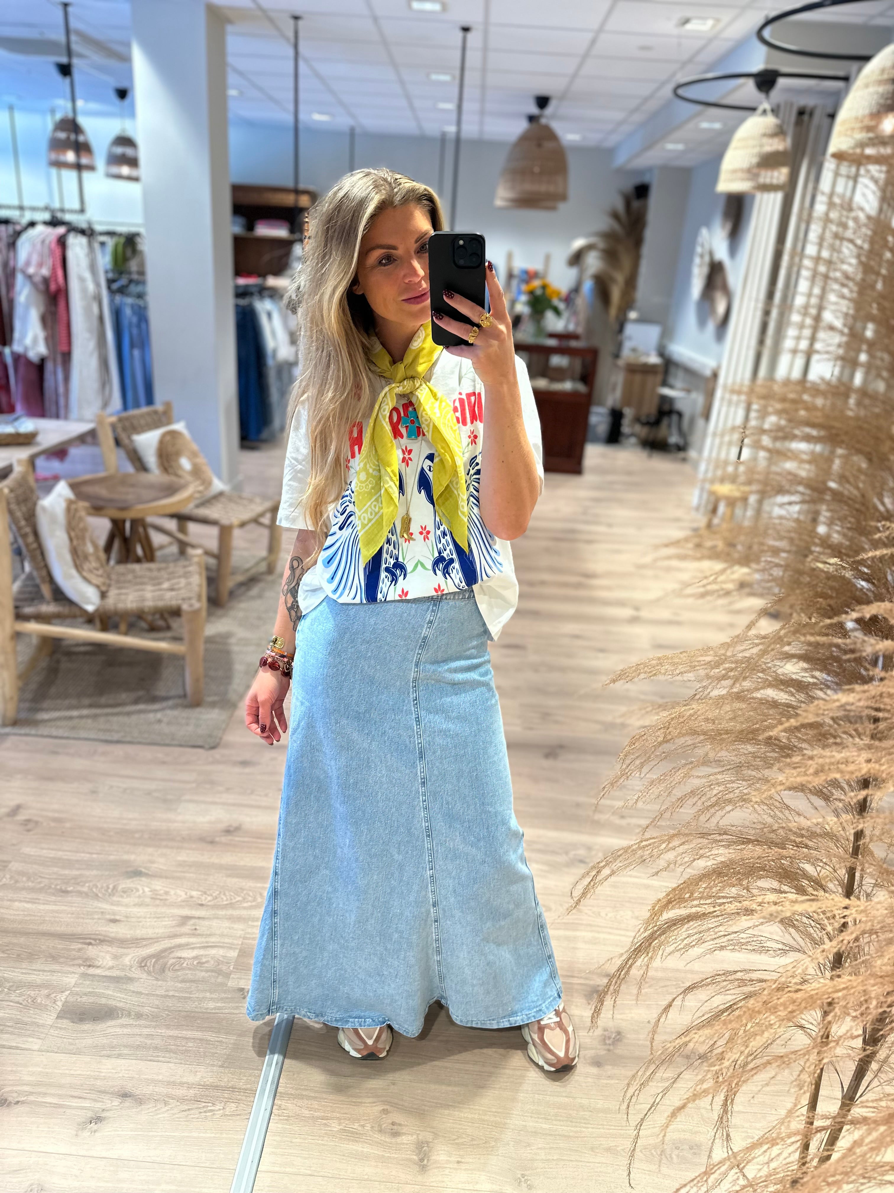 T-shirt met opdruk wit Tropics